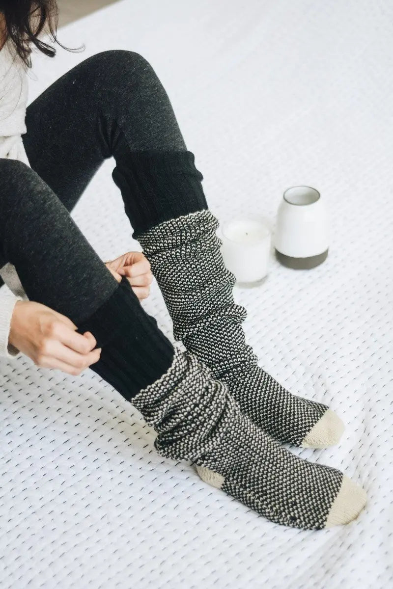 Cozy Ribbed Knit Lounge Socks - Boho Clothing and Accessories - Flyclothing LLC