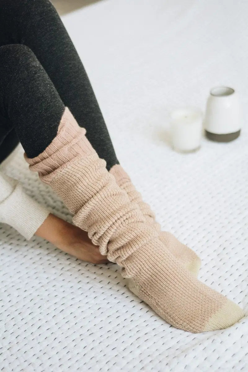 Cozy Ribbed Knit Lounge Socks - Boho Clothing and Accessories - Flyclothing LLC