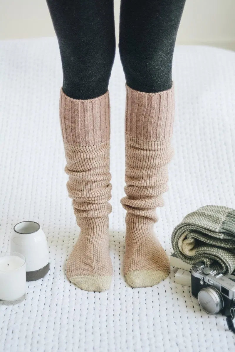 Cozy Ribbed Knit Lounge Socks - Boho Clothing and Accessories - Flyclothing LLC