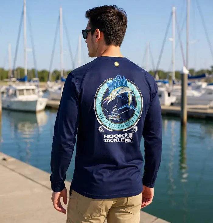 Men's Sail Fishing L/S UV Fishing Shirt - Hook & Tackle - Flyclothing LLC