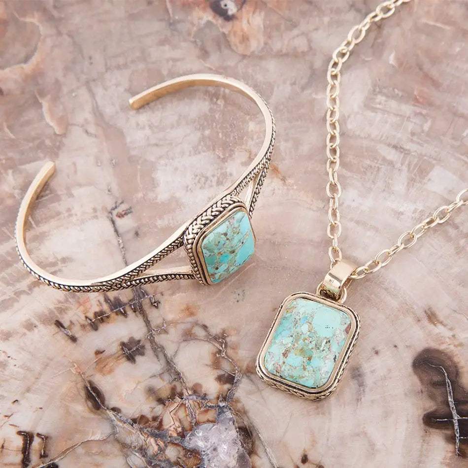 Credence Genuine Turquoise Cuff Bracelet - Barse Jewelry - Flyclothing LLC