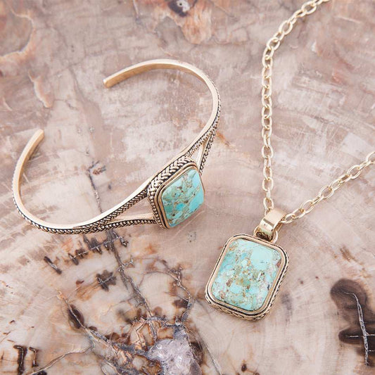 Credence Genuine Turquoise Pendant Necklace - Barse Jewelry - Flyclothing LLC