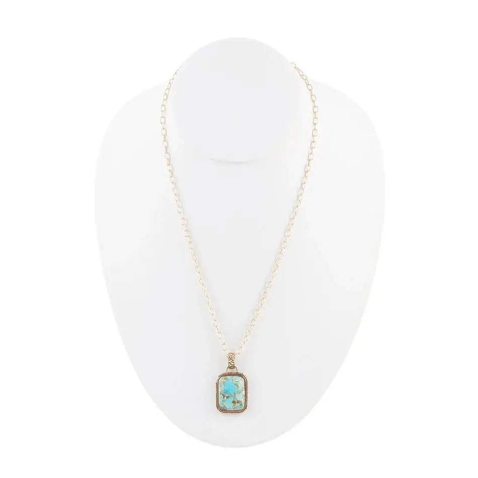 Credence Genuine Turquoise Pendant Necklace - Barse Jewelry - Flyclothing LLC