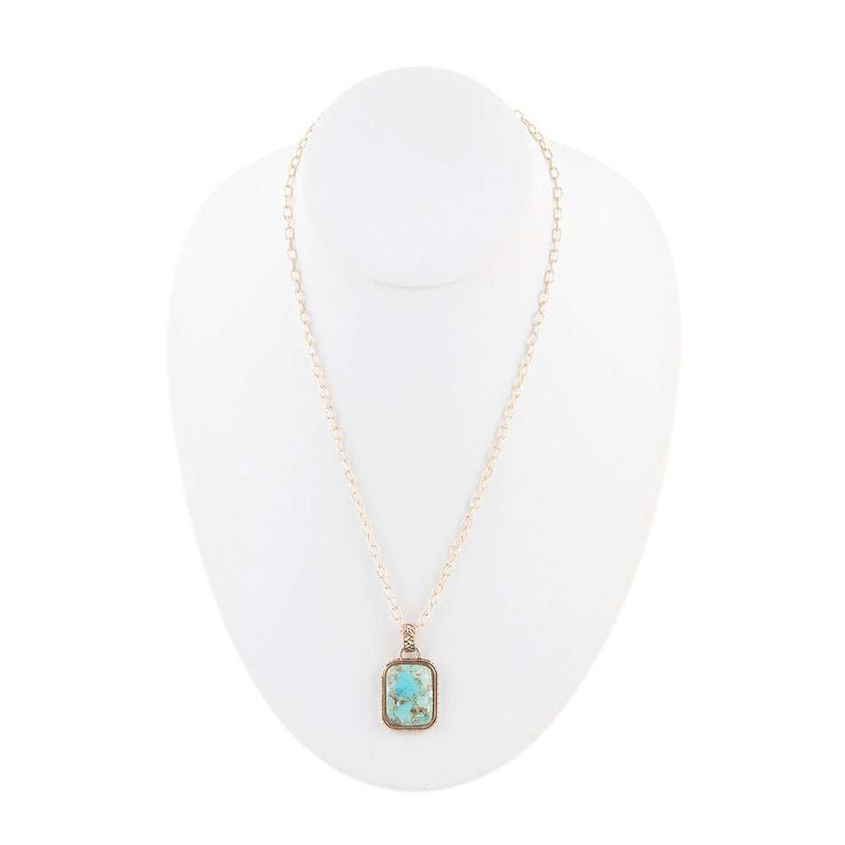 Credence Genuine Turquoise Pendant Necklace - Barse Jewelry - Flyclothing LLC