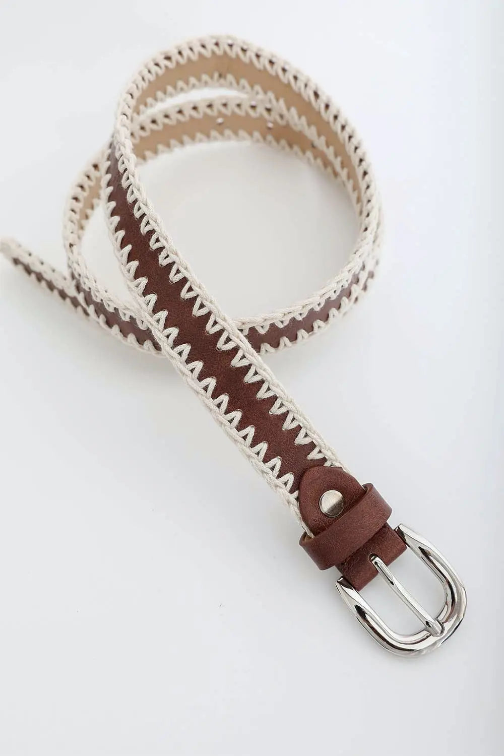 Crochet Vegan Leather Belt - Boho Clothing and Accessories - Flyclothing LLC