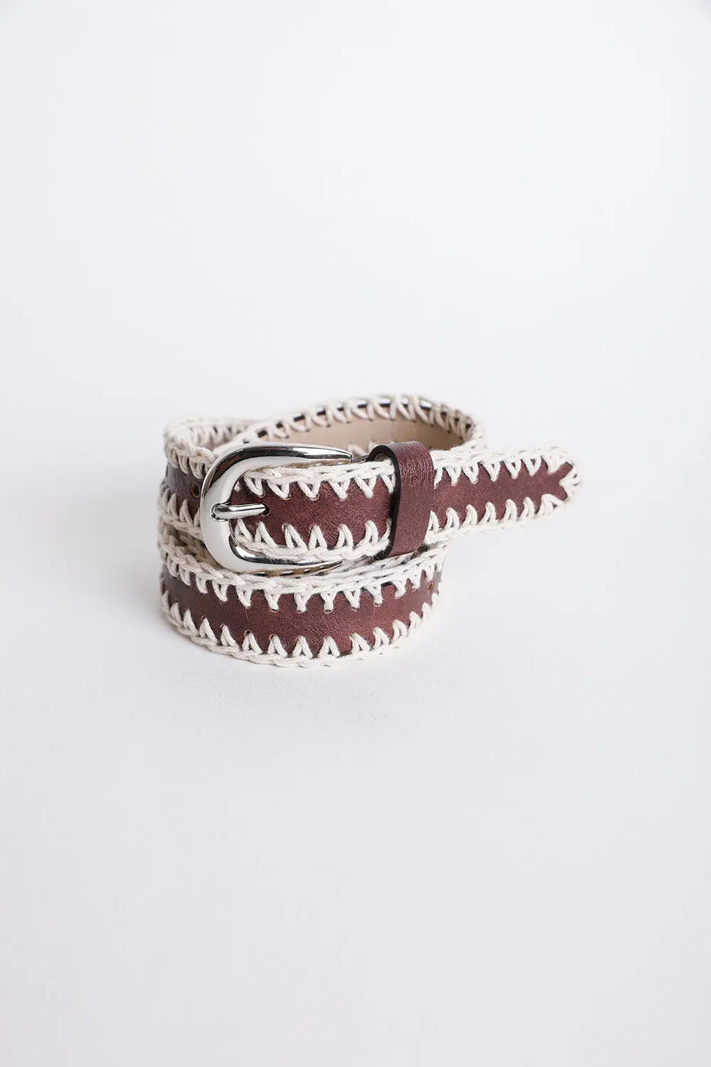 Crochet Vegan Leather Belt - Boho Clothing and Accessories - Flyclothing LLC