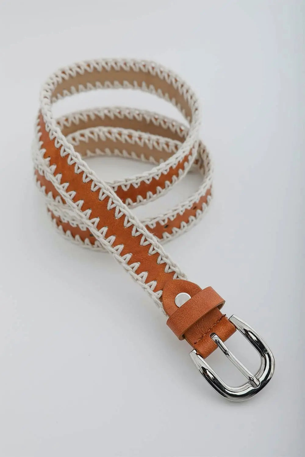 Crochet Vegan Leather Belt - Boho Clothing and Accessories - Flyclothing LLC