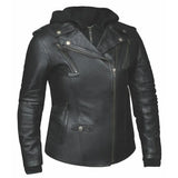 Cher - Women's Lambskin Leather Motorcycle Jacket - Unik Just for Bikers - Flyclothing LLC