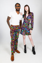 The Crown Casino | Neon Vegas Lights Wrap Dress - Shinesty