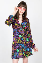 The Crown Casino | Neon Vegas Lights Wrap Dress - Shinesty