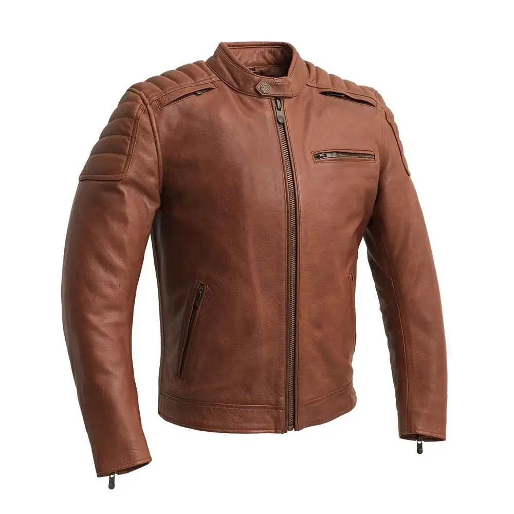 Crusader Men's Motorcycle Leather Jacket - First Manufacturing Company - Flyclothing LLC