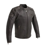 Crusader Men's Motorcycle Leather Jacket - First Manufacturing Company - Flyclothing LLC