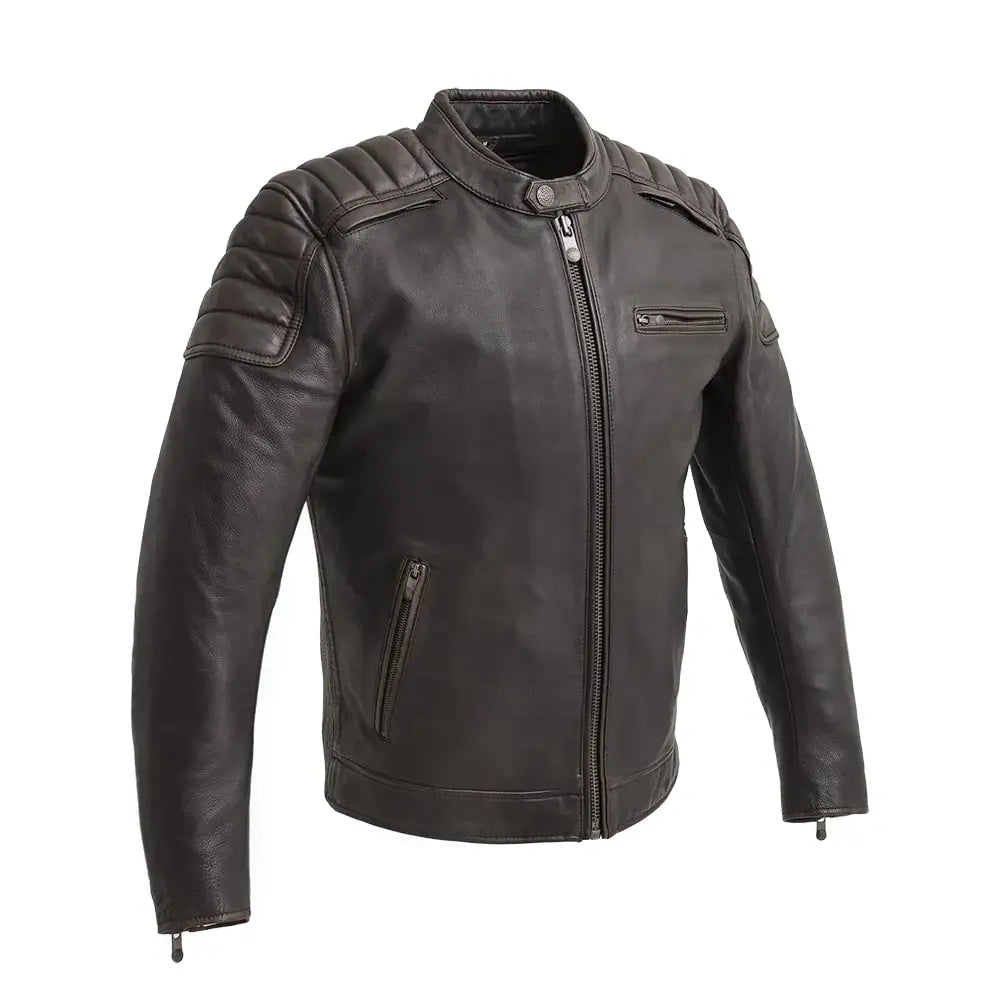 Crusader Men's Motorcycle Leather Jacket - First Manufacturing Company - Flyclothing LLC