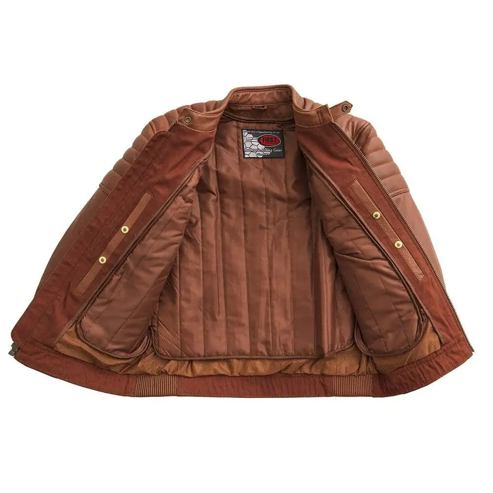 Crusader Men's Motorcycle Leather Jacket - First Manufacturing Company - Flyclothing LLC