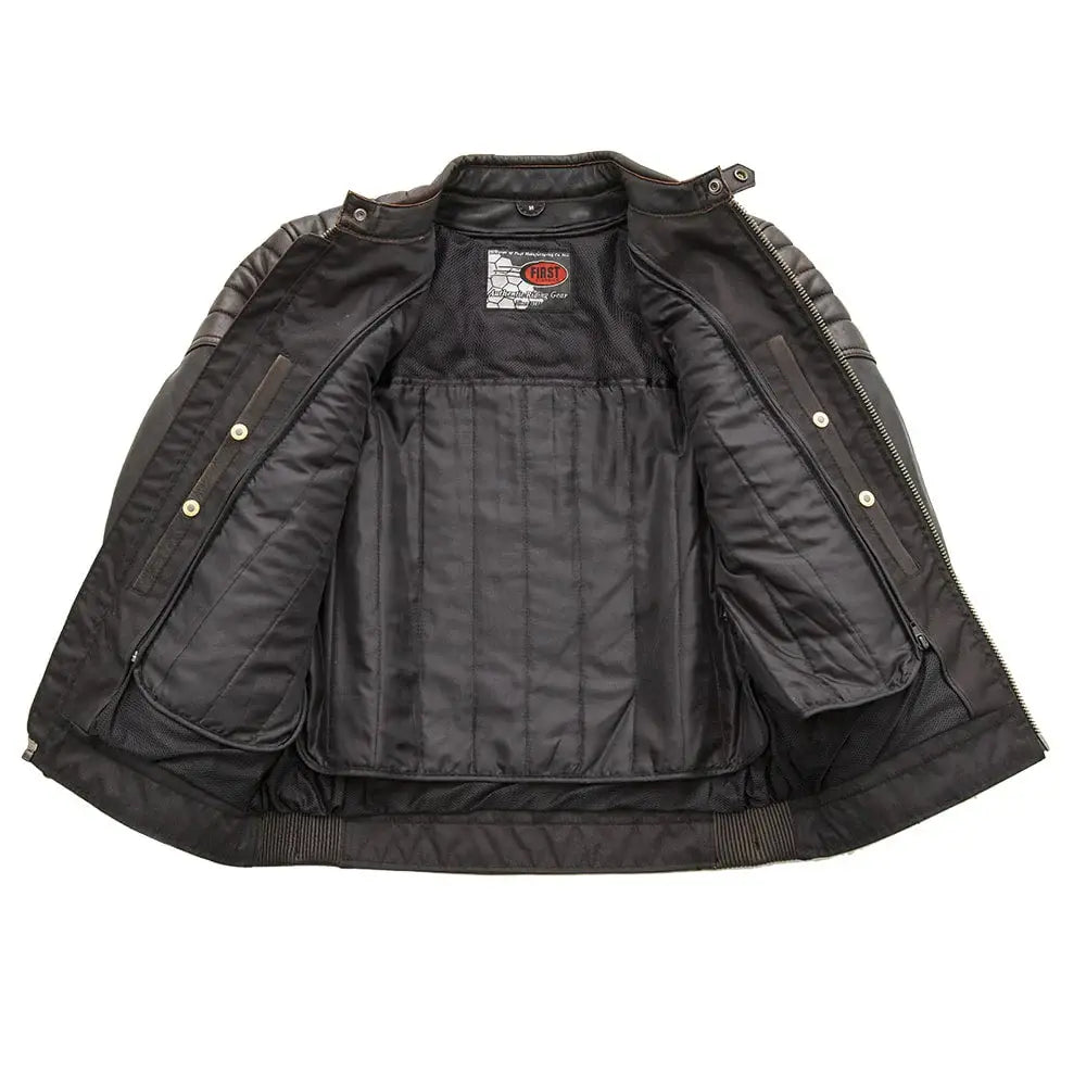 Crusader Men's Motorcycle Leather Jacket - First Manufacturing Company - Flyclothing LLC