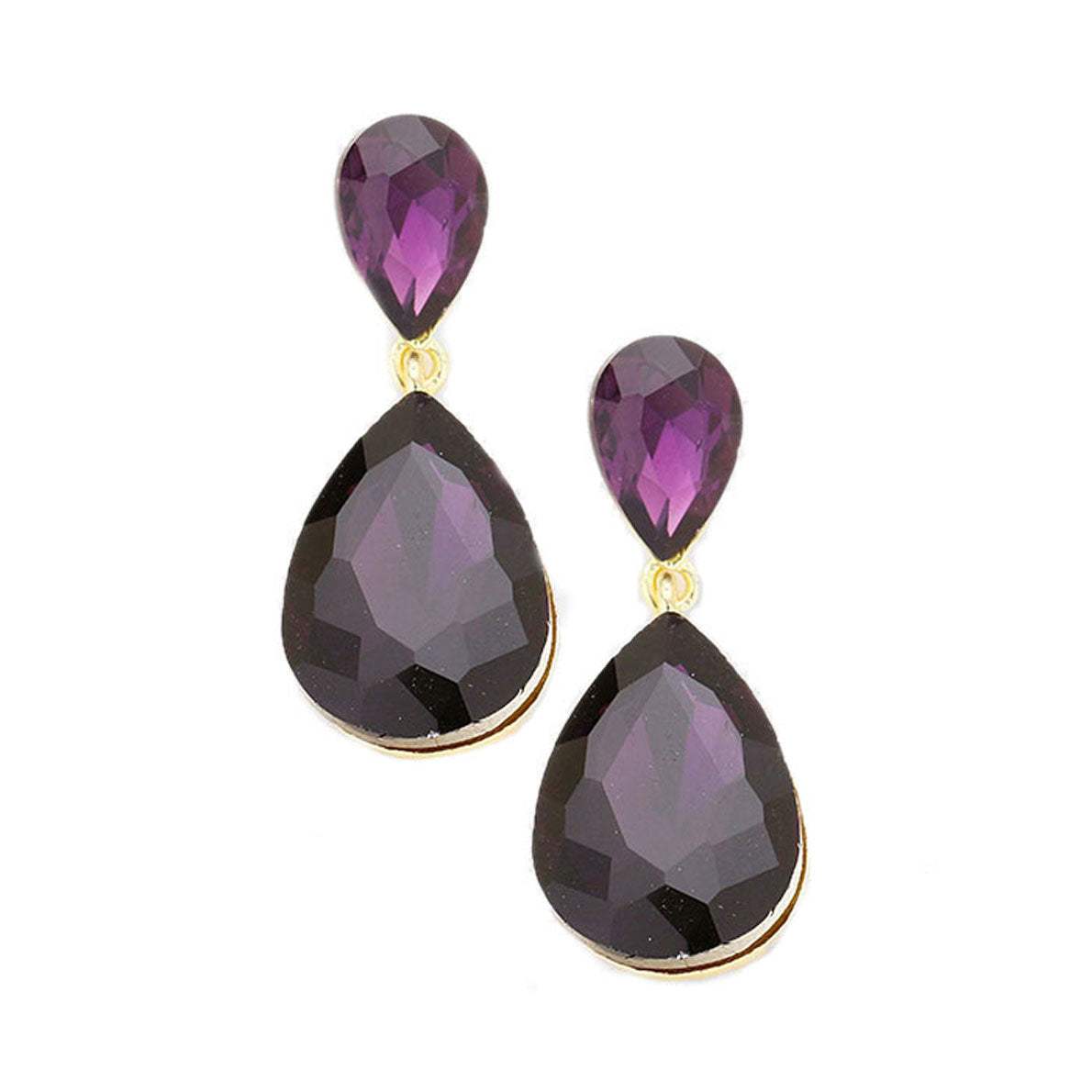 Crystal Double Teardrop Evening Earrings - Madeline Love - Flyclothing LLC