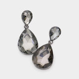 Crystal Double Teardrop Evening Earrings - Madeline Love - Flyclothing LLC