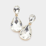 Crystal Double Teardrop Evening Earrings - Madeline Love - Flyclothing LLC