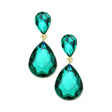 Crystal Double Teardrop Evening Earrings - Madeline Love - Flyclothing LLC