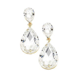 Crystal Double Teardrop Evening Earrings - Madeline Love - Flyclothing LLC