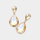 Crystal Double Teardrop Evening Earrings - Madeline Love - Flyclothing LLC