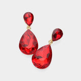 Crystal Double Teardrop Evening Earrings - Madeline Love - Flyclothing LLC