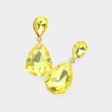 Crystal Double Teardrop Evening Earrings - Madeline Love - Flyclothing LLC