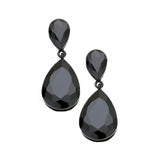 Crystal Double Teardrop Evening Earrings - Madeline Love - Flyclothing LLC