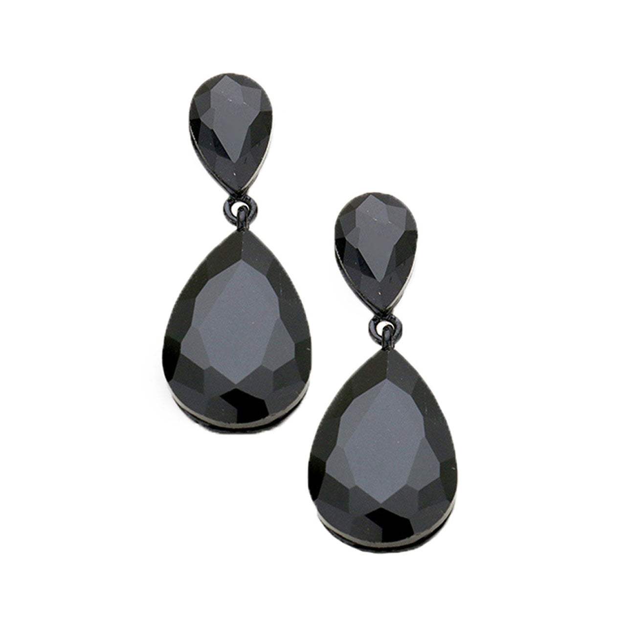 Crystal Double Teardrop Evening Earrings - Madeline Love - Flyclothing LLC