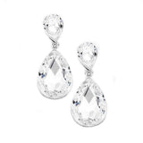 Crystal Double Teardrop Evening Earrings - Madeline Love - Flyclothing LLC