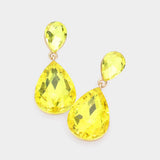 Crystal Double Teardrop Evening Earrings - Madeline Love - Flyclothing LLC
