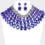 Crystal Glass Bib Statement Necklace - Madeline Love - Flyclothing LLC