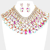 Crystal Glass Bib Statement Necklace - Madeline Love - Flyclothing LLC