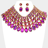 Crystal Glass Bib Statement Necklace - Madeline Love - Flyclothing LLC