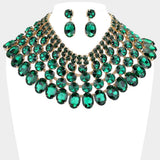 Crystal Glass Bib Statement Necklace - Madeline Love - Flyclothing LLC
