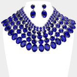 Crystal Glass Bib Statement Necklace - Madeline Love - Flyclothing LLC