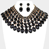Crystal Glass Bib Statement Necklace - Madeline Love - Flyclothing LLC