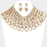 Crystal Glass Bib Statement Necklace - Madeline Love - Flyclothing LLC