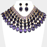 Crystal Glass Bib Statement Necklace - Madeline Love - Flyclothing LLC