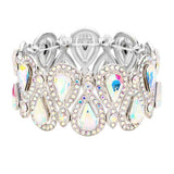 Crystal Glass Teardrop Evening Stretch Bracelet - Madeline Love - Flyclothing LLC