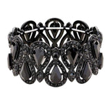 Crystal Glass Teardrop Evening Stretch Bracelet - Madeline Love - Flyclothing LLC
