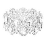Crystal Glass Teardrop Evening Stretch Bracelet - Madeline Love - Flyclothing LLC