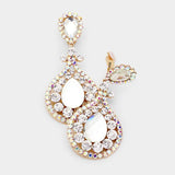 Crystal Pave Trimmed Teardrop Clip On Earrings - Madeline Love - Flyclothing LLC