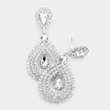 Crystal Pave Trimmed Teardrop Clip On Earrings - Madeline Love - Flyclothing LLC