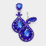 Crystal Pave Trimmed Teardrop Clip On Earrings - Madeline Love - Flyclothing LLC