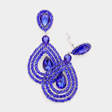 Crystal Pave Trimmed Teardrop Clip On Earrings - Madeline Love - Flyclothing LLC