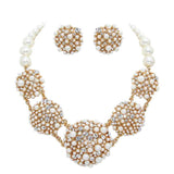 Crystal Pearl Bubble Cluster Necklace Special Occasion - Madeline Love - Flyclothing LLC