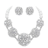 Crystal Pearl Bubble Cluster Necklace Special Occasion - Madeline Love - Flyclothing LLC