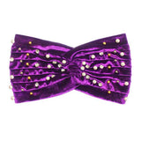Crystal Pearl Detailed Twisted Velvet Headband Earmuff - Madeline Love - Flyclothing LLC