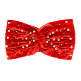 Crystal Pearl Detailed Twisted Velvet Headband Earmuff - Madeline Love - Flyclothing LLC